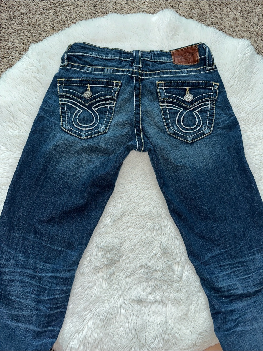 **RARE** distressed Low Rise discontinued Big Star jeans 28 Long